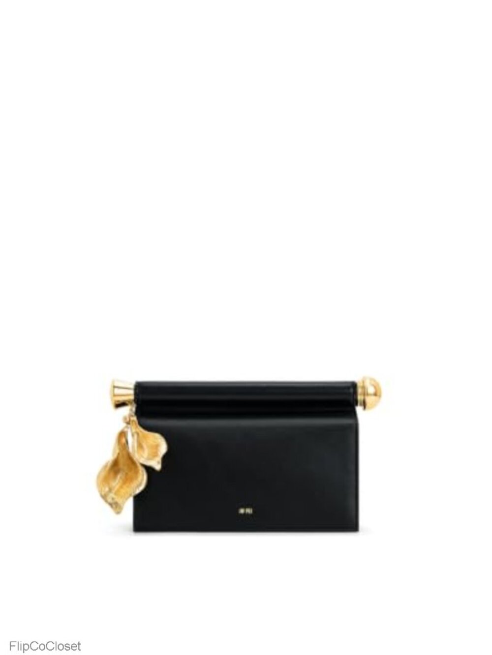 Vegan Leather Holly Metal Pendant Embellished Clutch Evening Bag